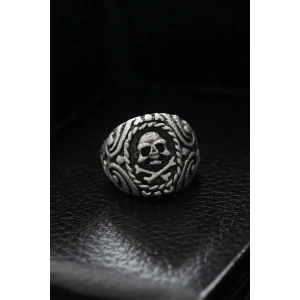 Ayarlanabilir Desenli Kurukafa Model Erkek Yüzük