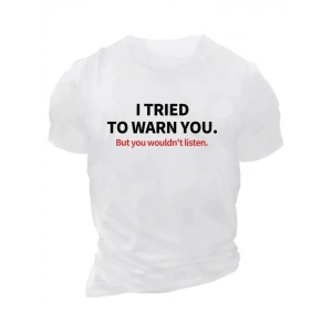 Baskılı Oversize Bisiklet Yaka T-shirt - Beyaz