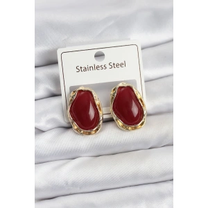 Beyaz Damla Model Pirinç Vintage Kadın Küpe