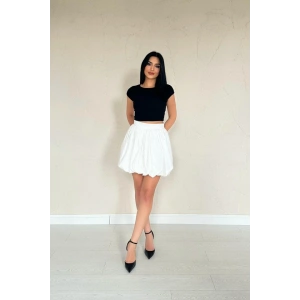 Beyaz Poplin Balon Etek