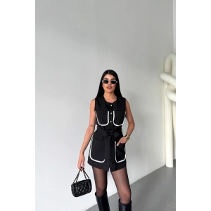 BÜYÜK CEP BİYE DETAYLIYELEK - Siyah