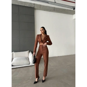 CEKET YAKA BEL DEKOLTELİ TULUM - Acı Kahve