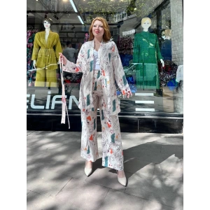 Ceketli baskılı takım