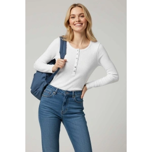 Çıtçıt Detaylı Bluz Beyaz T4343