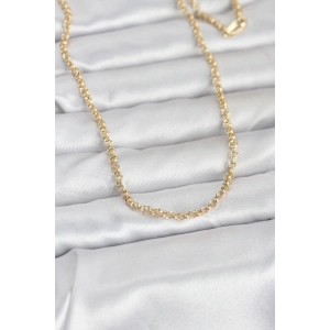 CM 14K Gold Renk Halka Zincir Model 60 cm Kadın Kolye