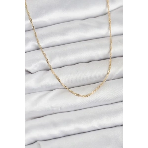 CM 14K Gold Renk Pirinç Ezme Burgu Model Kadın Kolye