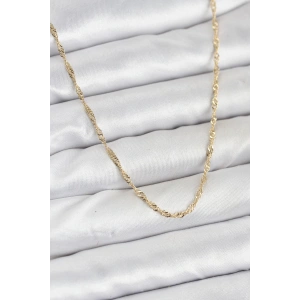 CM 14K Gold Renk Yassı Burgulu Model Kadın Kolye