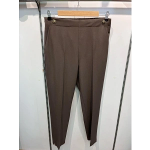 Dekorati̇f Düğmeli̇ Arka Bel Lasti̇kli̇ Pantolon