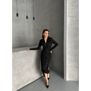 Drape Detaylı Midi Elbise