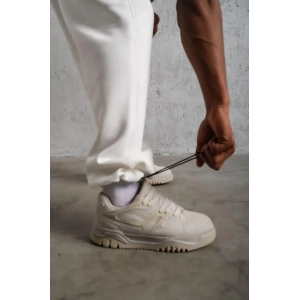 Erkek Baggy Alt Eşofman - Beyaz