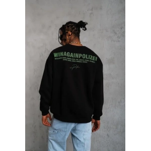 Erkek Baskılı Sweat - Siyah