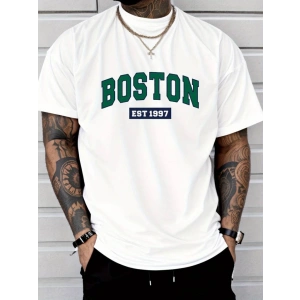 Erkek Boston Baskılı Süprem T-shirt