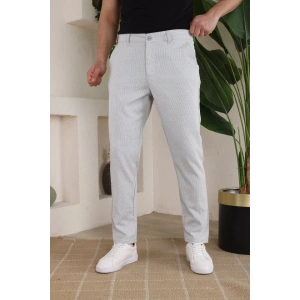 Erkek Casual Slim Fit Cord Desenli Kumaş Pantolon