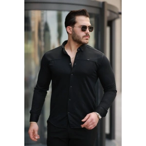 Erkek çıtçıt Düğmeli Dikiş Detaylı Uzun Kollu Gömlek