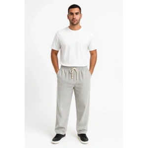 Erkek Fitilli Kadife Cepli Buggy Pantolon Oversize Rahat Kalıp - Gri