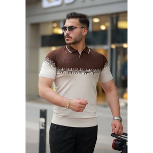 Erkek Hemşire Yaka çift Renk Kısa Kollu Tişört