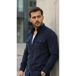 Erkek Kadife Desen Pamuklu Gömlek