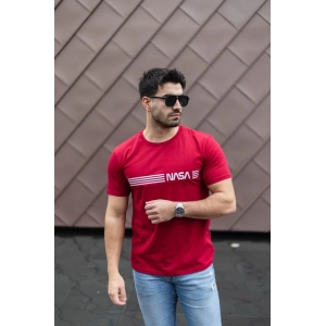 Erkek Kısa Kollu Nasa Baskı Basic Erkek T-shirt
