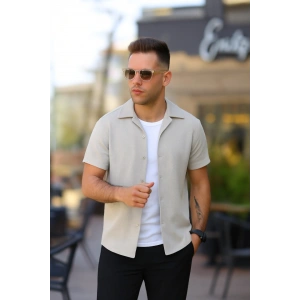 Erkek Kısa Kollu örme Kumaş Pamuklu Gömlek