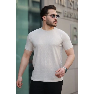 Erkek Kısa Kollu Zigzag Desenli T-shirt