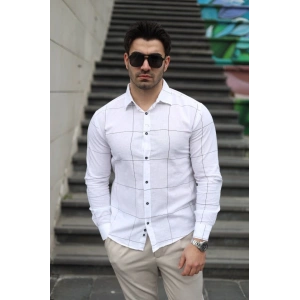 Erkek Pamuklu Keten Kumaş Gömlek