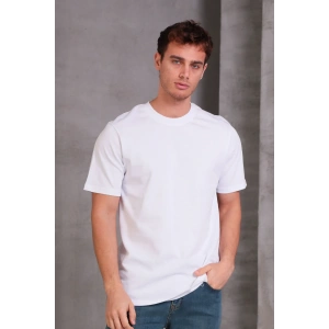 Erkek Relax Fit Bisiklet Yaka %100 Pamuk Rahat Kesim Basic Tişört