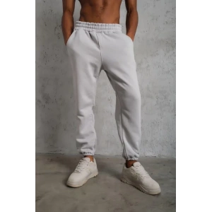 Erkek Üç İplik Alt Eşofman Lastikli - Gri