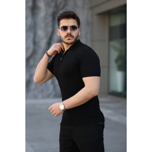 Erkek Viskon Kumaş Polo Yaka Desenli Tişört