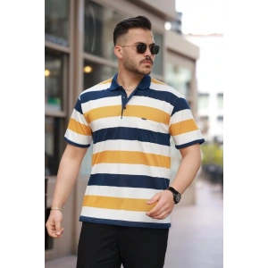 Erkek Yakalı çok Renkli Kısa Kollu T-shirt