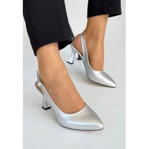 Ester Gri Cilt Topuklu Ayakkabı