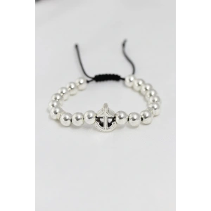 Gümüş Renk Çapa Figürlü Asansörlü Erkek Bileklik