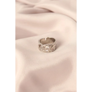 Gümüş Renk Metal Taşlı Model Ayarlanabilir Kadın Yüzük