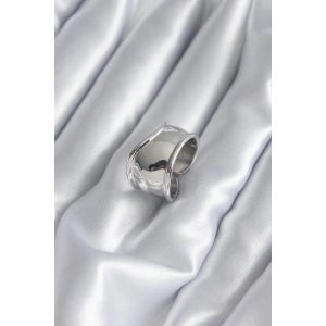 Gümüş Renk Plaka Kadın Yüzük