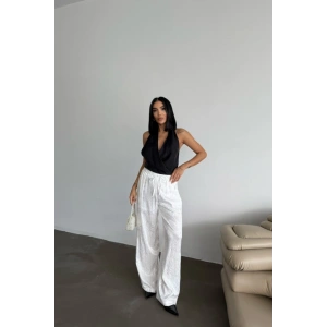 JAKAR SATEN PANTOLON - Beyaz