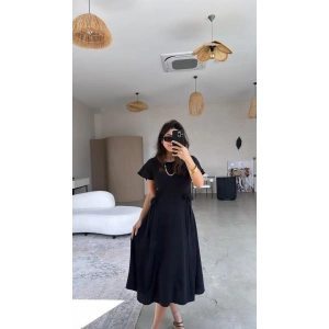 Kadın Aerobin Kumaş Arkası Düğmeli Yanı Kuşaklı Elbise