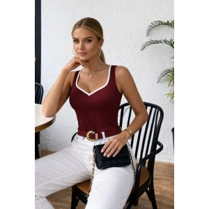 Kadın Askılı Kalp V Yakalı Dalgıç Bluz