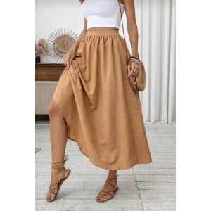 Kadın Beli Lastikli Paraşüt Kumaş Etek