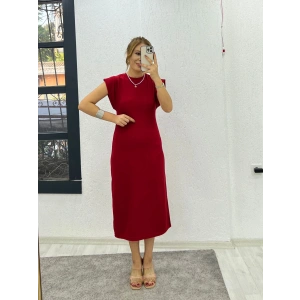 Kadın Bisiklet YakaT-kolmidi Boy Elbise