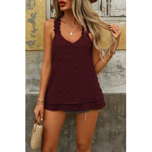 Kadın Dantel Askılı V Yakalı Sırtı çapraz Detaylı Ponpon Bluz