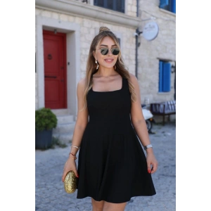 Kadın Kare Yaka Mini Elbise