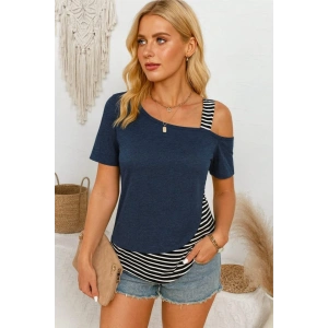 Kadın Kısa Kollu Omuzdan Askılı Viskon Bluz