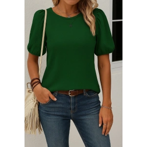 Kadın Kısa Kollu Pileli Balın Kol Bürümcük Bluz