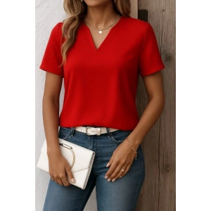 Kadın Kısa Kollu V Yakalı Ithal Krep Elbise