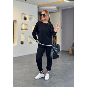 Kadın Modal Kumaş Payetli Sim Ve Ribanalı Detay Ikili Takım