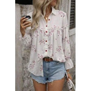 Kadın Nakış Işlemeli Kolu Volanlı Gömlek