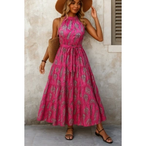 Kadın Omuzlardan Açık Boyundan Geçmeli Desenli Süprem Bluz