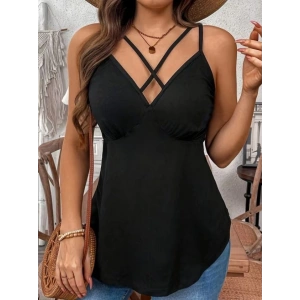 Kadın önden çapraz Askılı Uzun Vıskon Bluz