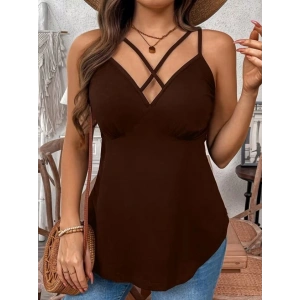 Kadın önden çapraz Askılı Uzun Vıskon Bluz