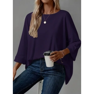 Kadın Truvakar Kollu Bisiklet Yaka Viskon Bluz