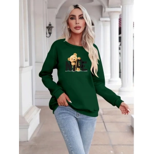 Kadın Uzun Kollu Bisiklet Yaka Viskon Iki Iplik Bluz